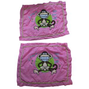Y2k 2000s Original Bobby Jack Monkey Pink Standard Pillow Cases ×2- READ INFO
